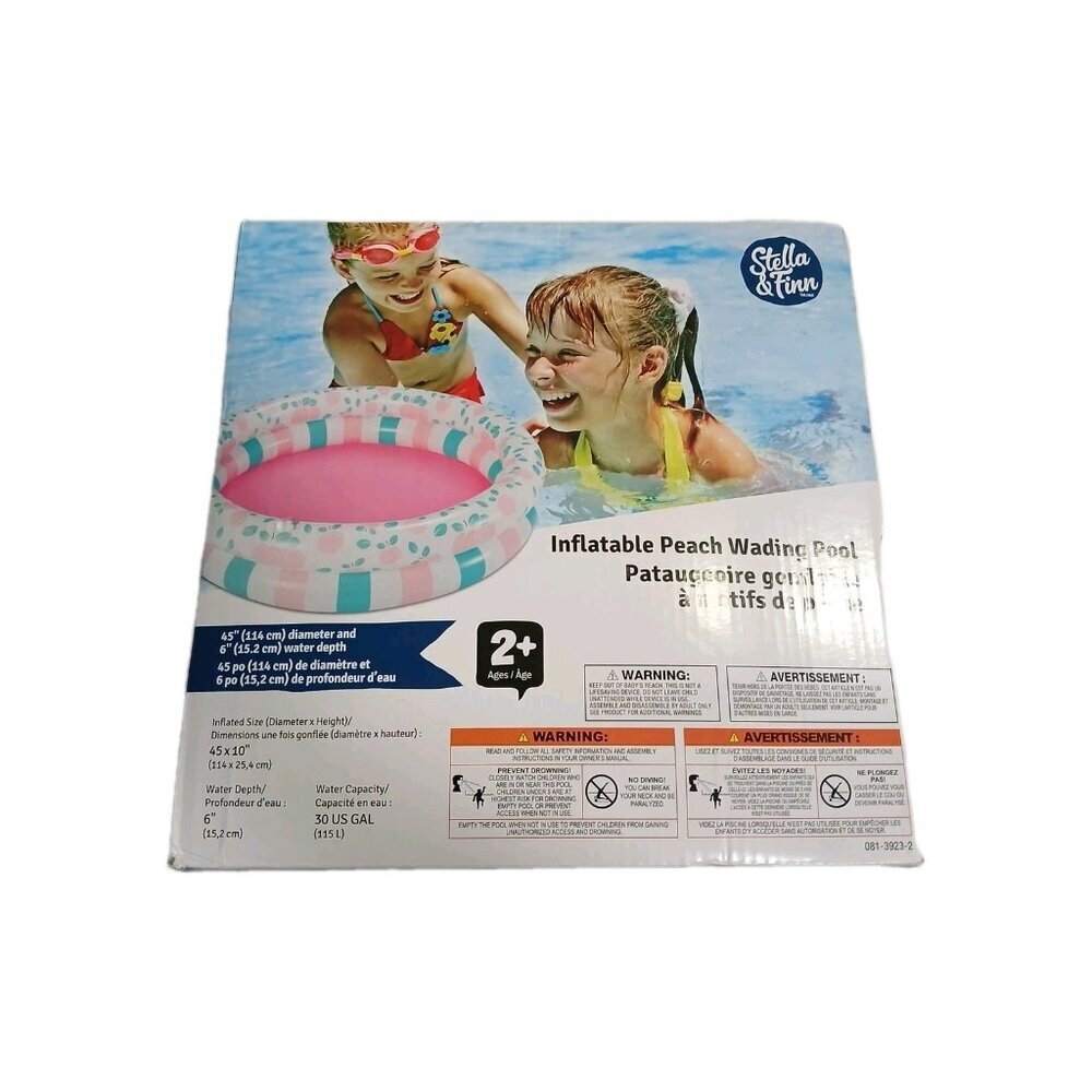 NEW Stella & Finn Inflatable Kids‎ Wading Pool – Peach Design (45”)